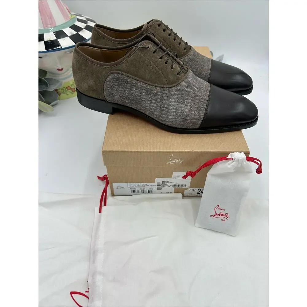 Men's Christian Louboutin Gregory velvet Twill and Leather Oxford's size 43